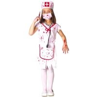 Disfraz de enfermera zombie con mascarilla para niña