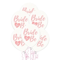 Globos de látex transparentes de Bride to Be rosa de 30 cm - PartyDeco - 50 unidades