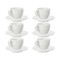 Taza de café de 180 ml con plato de porcelana - 6 servicios