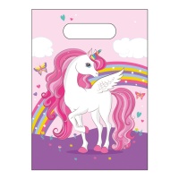 Bolsas de Unicornio rosa - 6 unidades