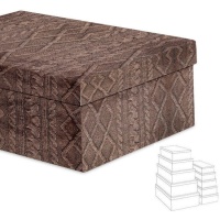 Caja rectangular efecto lana topo - 15 unidades