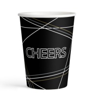 Vasos de Cheers negros de 250 ml - 8 unidades