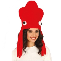 Gorro de pulpo rojo