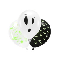 Globos de látex de Halloween fluorescentes de 27 cm - PartyDeco - 3 unidad