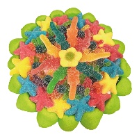 Tarta de chuches multicolor divertida de 840 gr