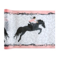 Camino de mesa de 30 cm de caballo rosa - 5 m