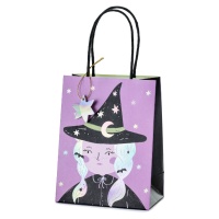 Bolsa de regalo de bruja Halloween de 18 x 14 x 8 cm - 1 unidad