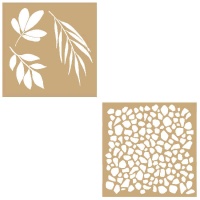 Plantillas Stencil de hojas y piedras de 20 x 20 cm - Artemio - 2 unidades