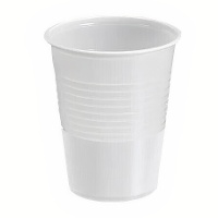 Vasos de 220 ml de plástico blanco - 50 unidades