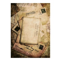 Papel de arroz de cartas vintage de 29,7 x 42,5 cm - Artis decor - 1 unidad