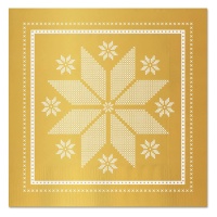 Servilletas de Navidad de bordado dorado de 12,5 x 12,5 cm - 30 unidades