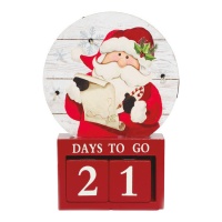 Calendario de adviento de Papá Noel con luz de 12,5 x 18,5 cm