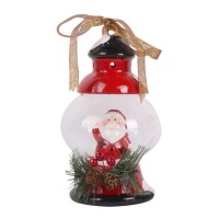 Farol de Navidad con luces led de 10,8 x 17 cm