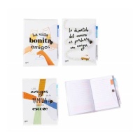 Libreta de notas con frases de amistad con bolígrafo surtida - 1 unidad