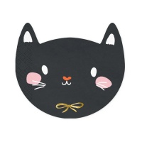 Servilletas de gato negro de 15 x 13 cm - PartyDeco - 20 unidades