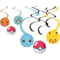 Colgantes decorativos de Pokemon espiral - 6 unidades