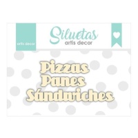 Chipboard de Sandwiches, Pizzas y Panes - Artis decor - 3 unidades