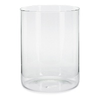 Portavelas de cristal en tubo de 13 x 17 cm