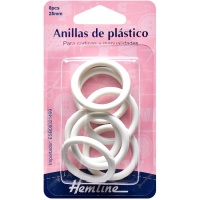 Anillas de plástico de 2,5 cm - Hemline - 8 unidades