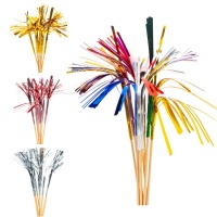 Picks de colores metálicos con forma de fuegos artificiales de 14 cm - 10 unidades