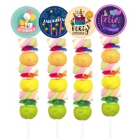 Brocheta de nubes variadas de Feliz Cumpleaños de 50 gr