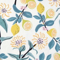 Tela canvas slim de algodón Lemons & Flowers - Katia