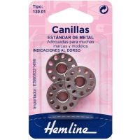 Canillas para máquina de coser de metal estándar - Hemline - 3 unidades