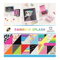 Kit de papeles de scrapbooking de Stack Rainbow Splash doble cara - 36 hojas