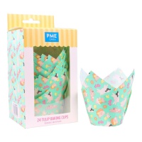 Cápsulas tulipán de papel para muffins de animales de Pascua - PME - 24 unidades