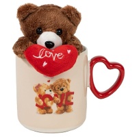 Taza de 348 ml de osos amorosos con peluche