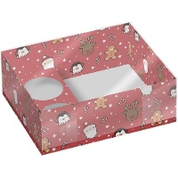 Caja de 26 x 20 x 9 cm para cupcakes y dulces de navidad - 2 unidades