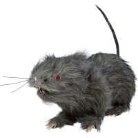 Rata de pelo gris con luz de 30 cm