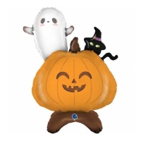 Globo de calabaza, fantasma y gato con base de 1,02 m - Grabo