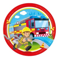 Platos de bomberos en acción de 23 cm - 8 unidades