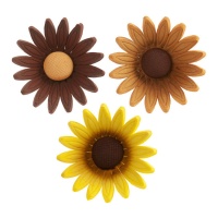 Figuras de azúcar de girasoles de 6 cm - Dekora - 15 unidades