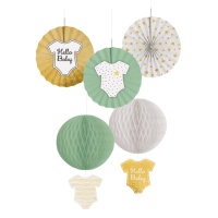 Colgantes decorativos de Hello Baby - 7 piezas