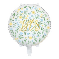 Globo con flores de Comunión IHS de 45 cm - PartyDeco