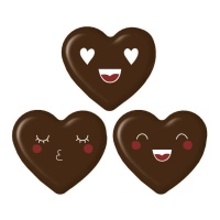 Corazones de chocolate caritas surtidas - 135 unidades