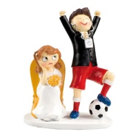 Figura para tarta de boda de novio futbolista de 19,5 cm