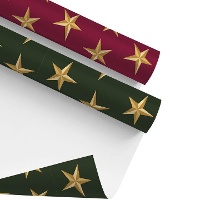 Papel de regalo de Estrellas navideñas de 2 x 0,70 m - 1 unidad
