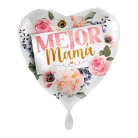 Globo de mejor mamá con flores de 43 cm - Premioloon