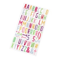 Pegatinas 3D de letras de colores - 80 piezas