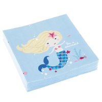 Servilletas de Be a Mermaid de 16,5 x 16,5 cm - 20 unidades