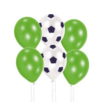 Globos de látex de fútbol de 23 cm - Sempertex - 6 unidades