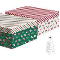 Caja rectangular de elfo navideño - 6 unidades