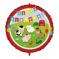 Globo de Animales de granja de Happy Birthday de 46 cm