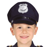 Gorra de policia azul infantil