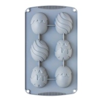 Molde de huevos de silicona 30 x 17 cm - Decora - 6 cavidades