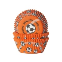 Cápsulas para cupcakes de Fútbol naranjas - House of Marie - 50 unidades