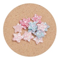 Figuras decorativas de estrella con brillo de 1,6 cm - 16 unidades